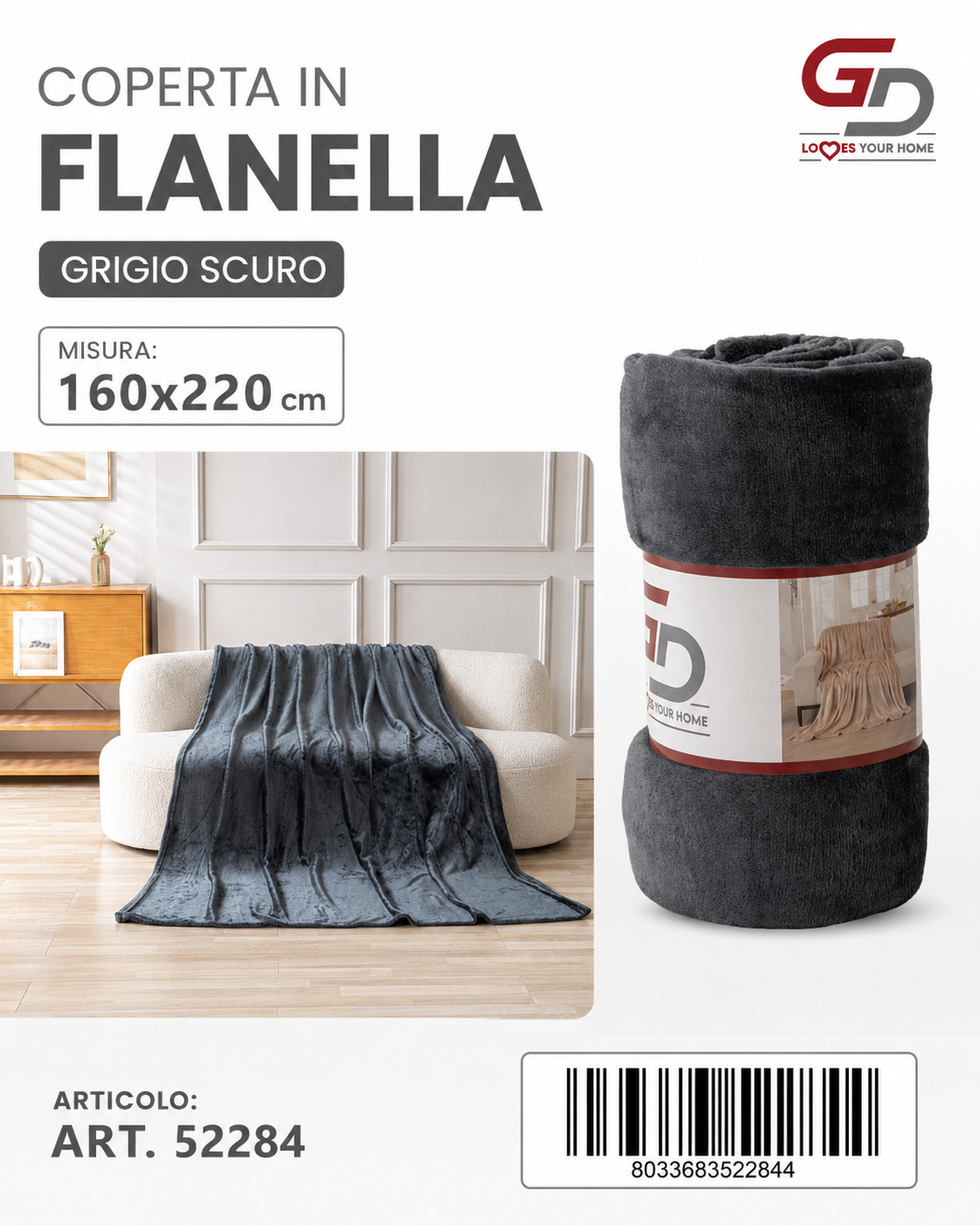 Plaid Coperta Singola 160*220Cm