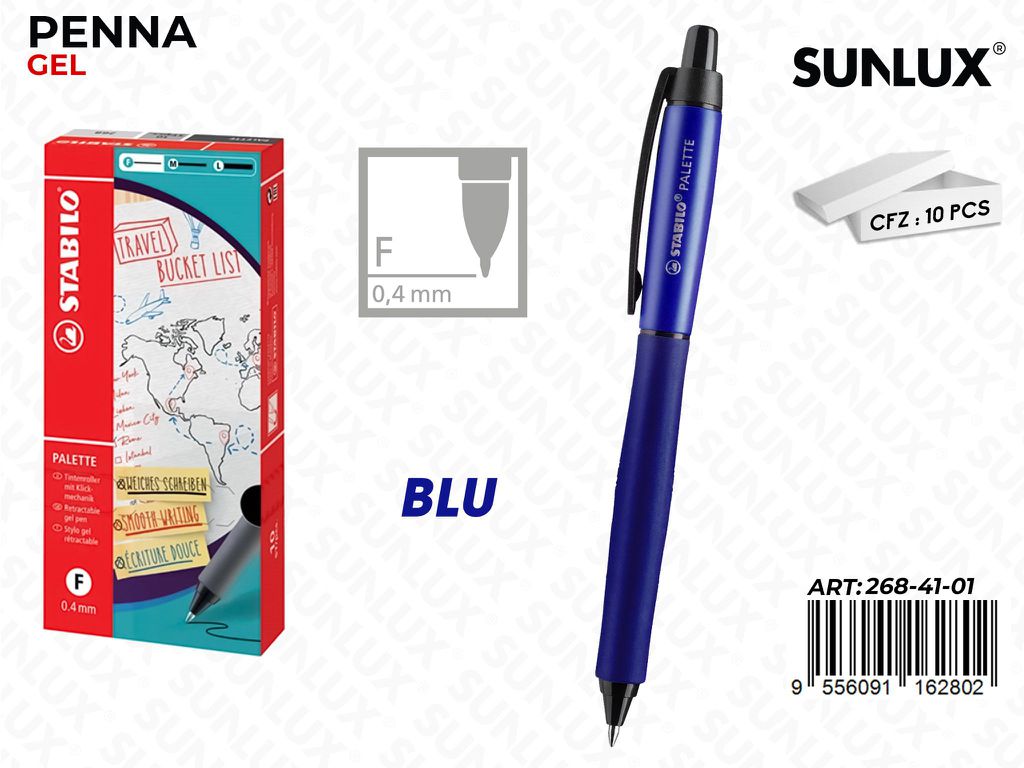 Stabilo Penna Gel Palette Blu F 0.4MM