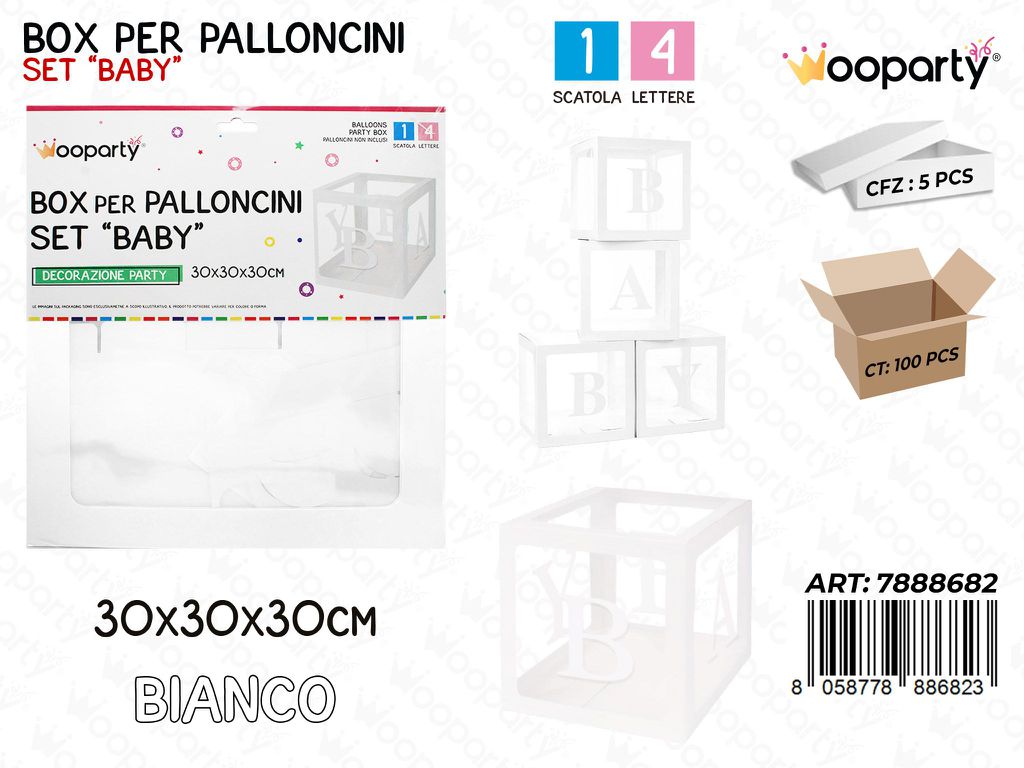 Wooparty Box Pallonc. Baby Bia. 30*30*30CM