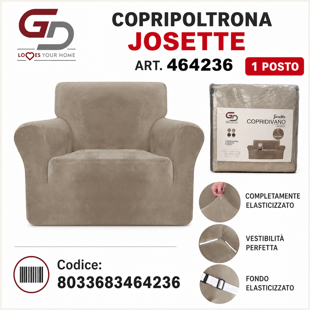 Copripoltrona Josette 1 Posto