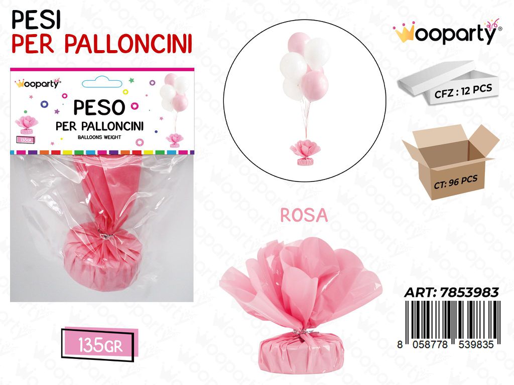 Wooparty Peso per Palloncini Rosa 135GR