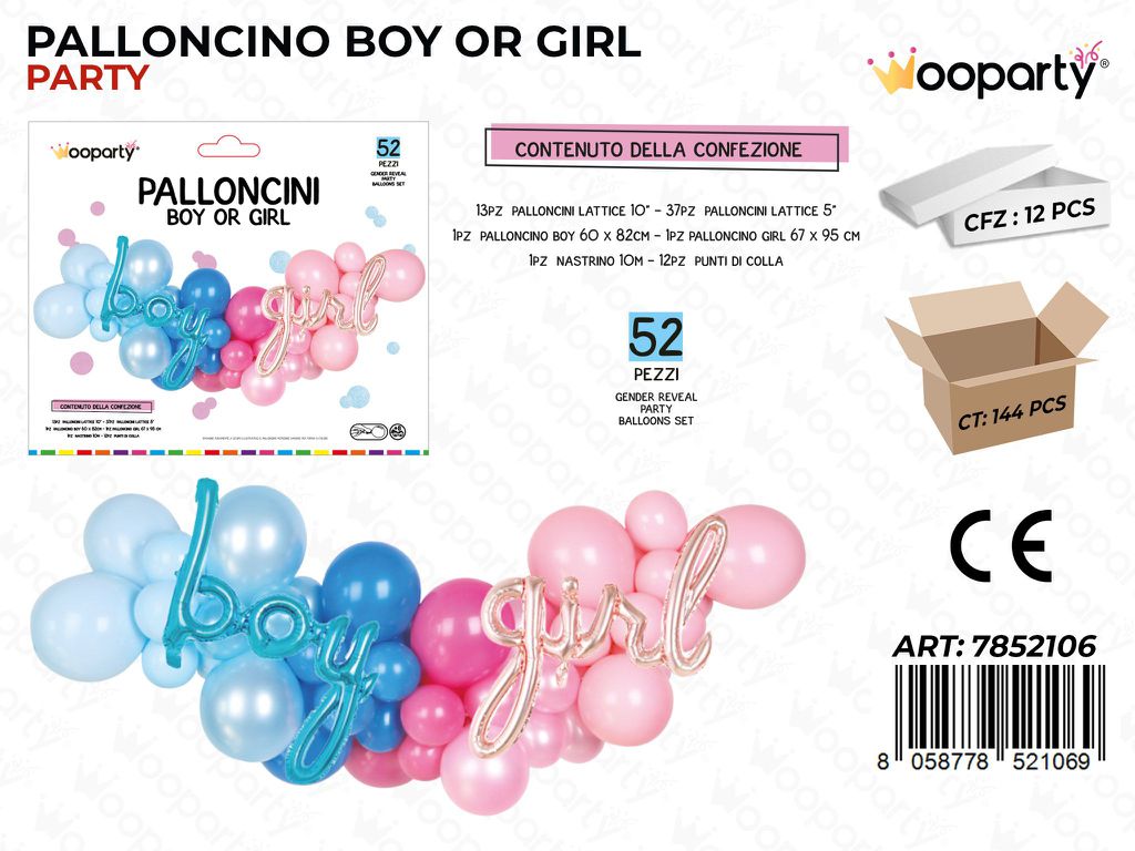 Palloncini Boy Or Girl 52PCS Ass.