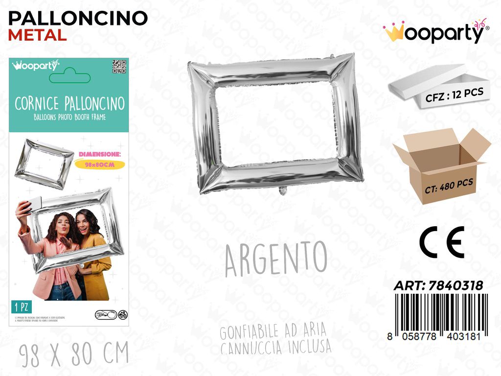 Palloncino Metal Cornice Selfie Arg. 98*80CM