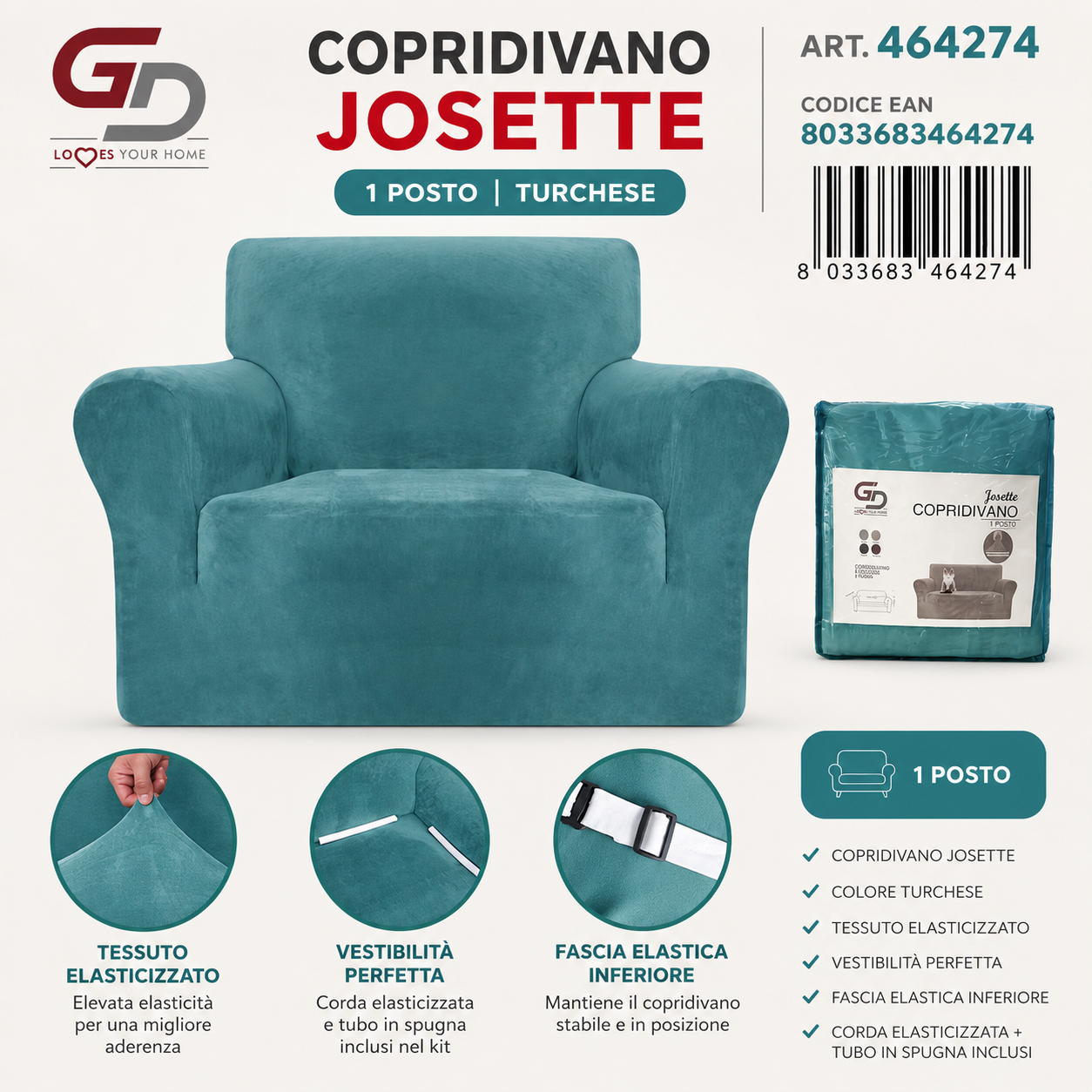 Copripoltrona Josette 1 Posto