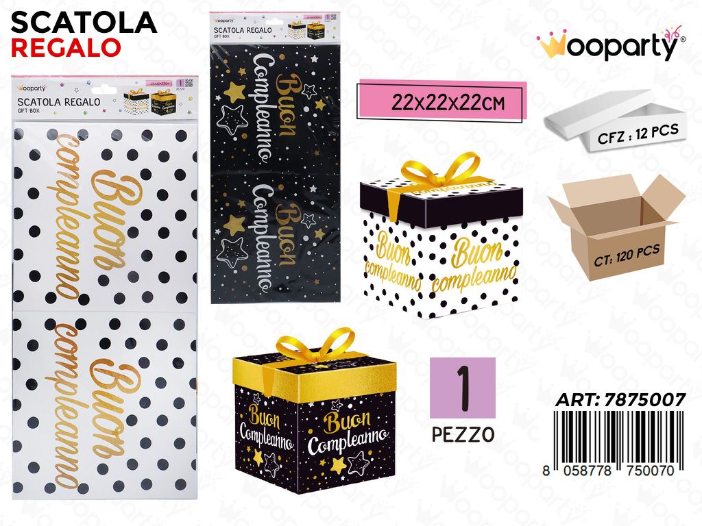 Wooparty Scatola Regalo B.compl. Ass. 22*22*22CM