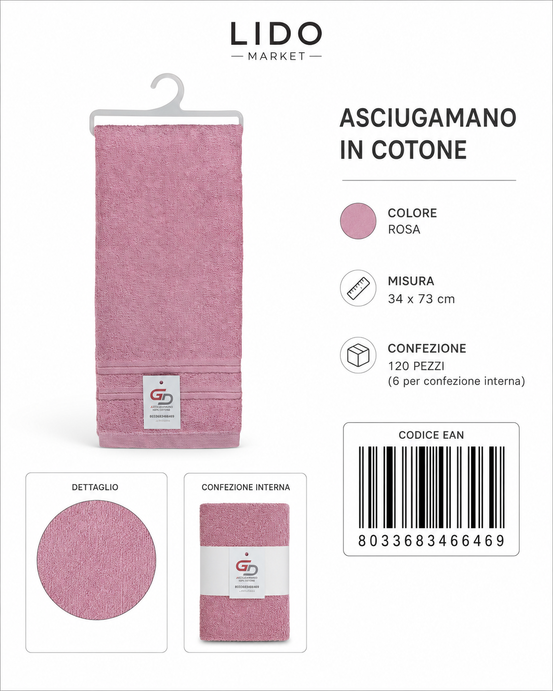 Asciugamano 34*73Cm