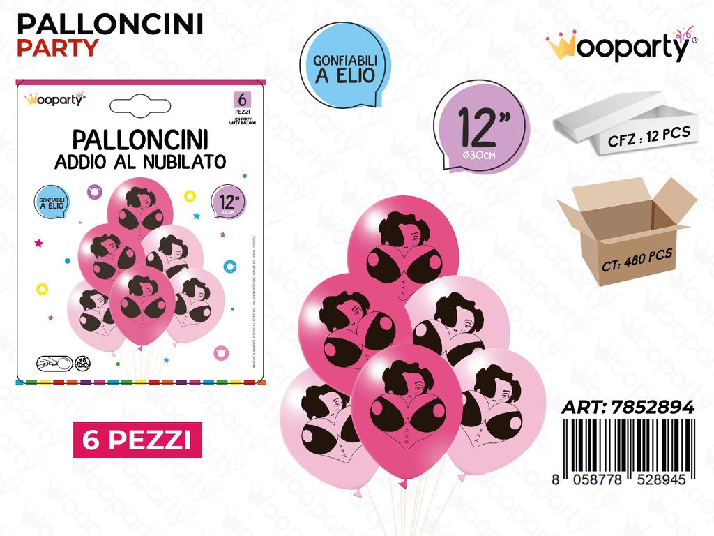 Palloncini Addio al Nubilato 6PCS D.30CM