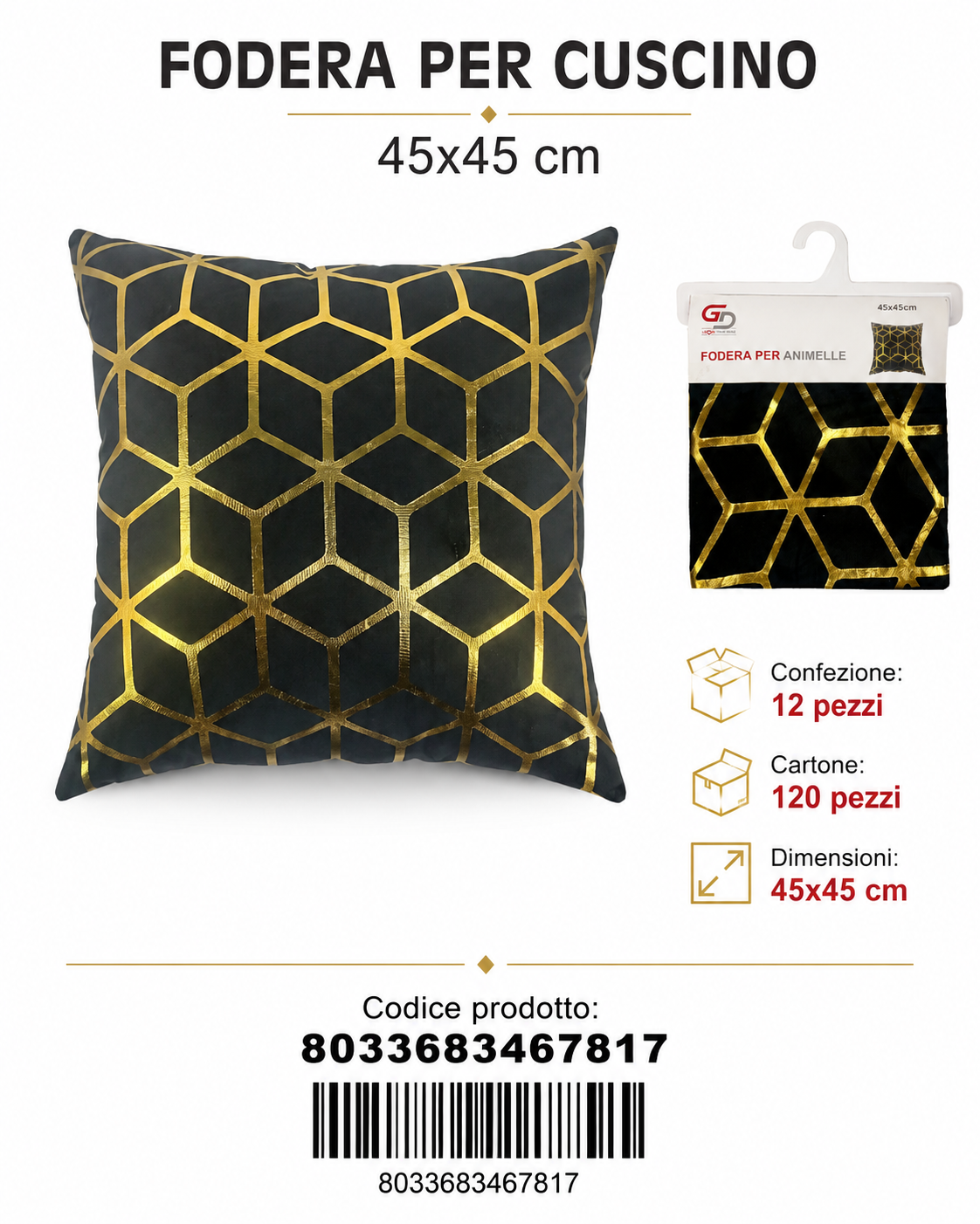 Federa Per Cuscino Animelle 45*45Cm