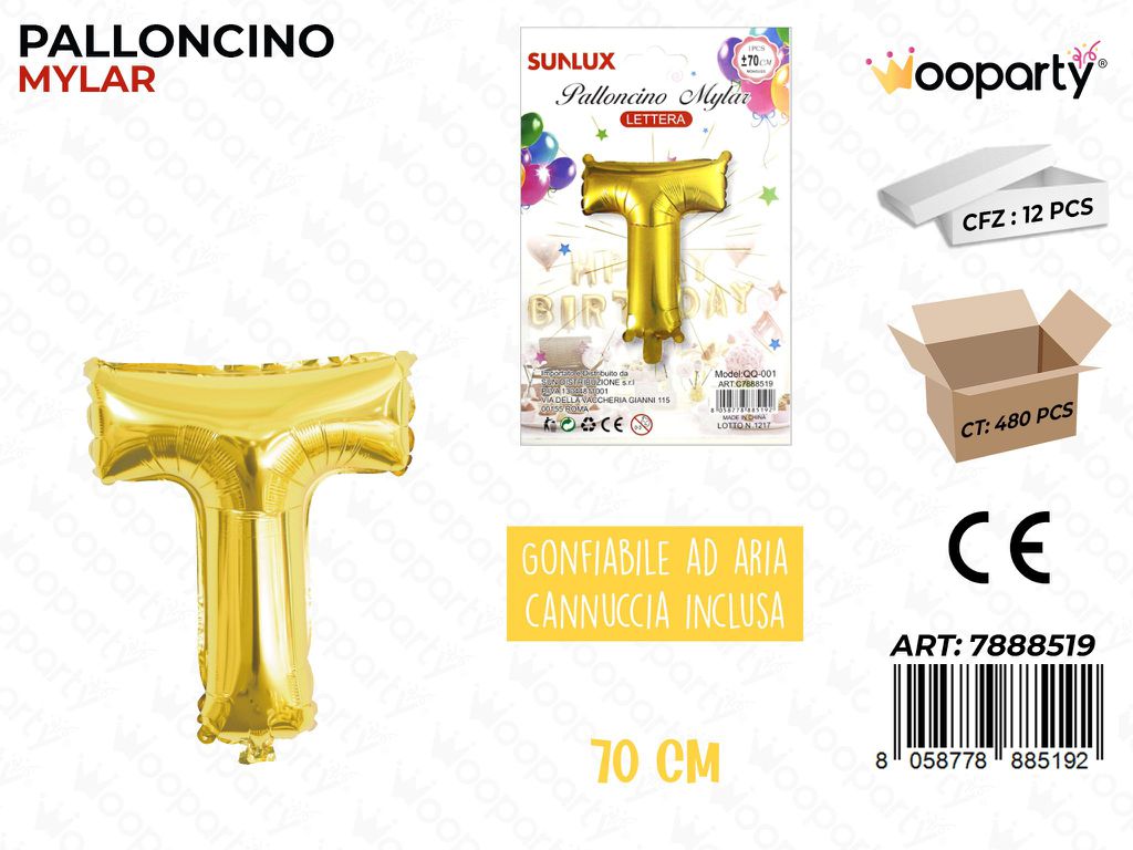 Palloncino Metal Oro Let. T 70CM