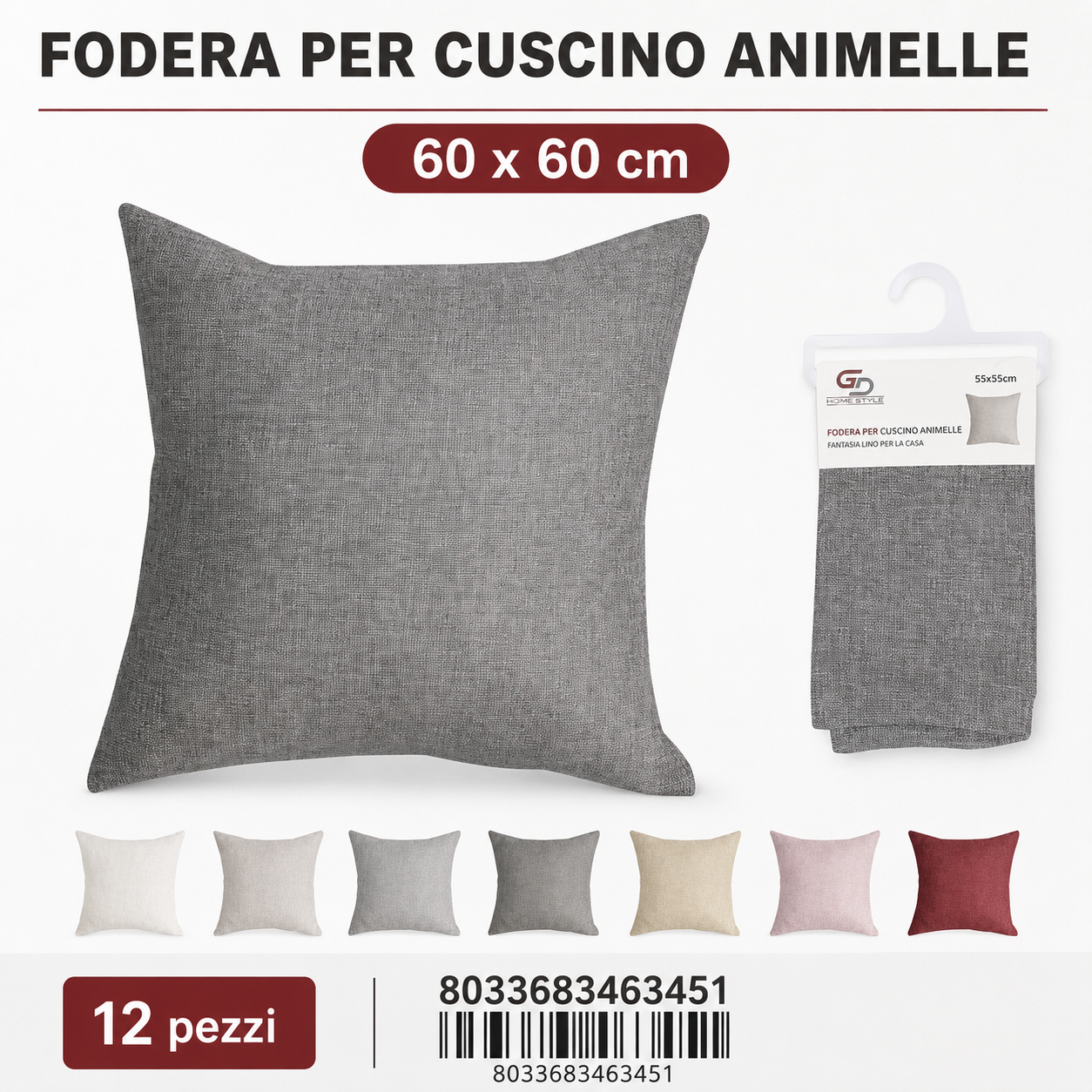 Federa Per Cuscino Animelle Joelle 60*60Cm