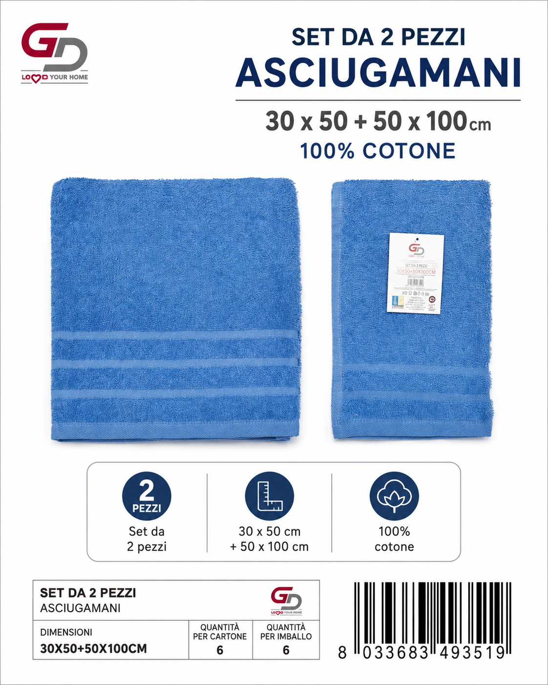 Set Of 2 Pcs Medium Blue 30X50 + 50X100 16/S Ring 380