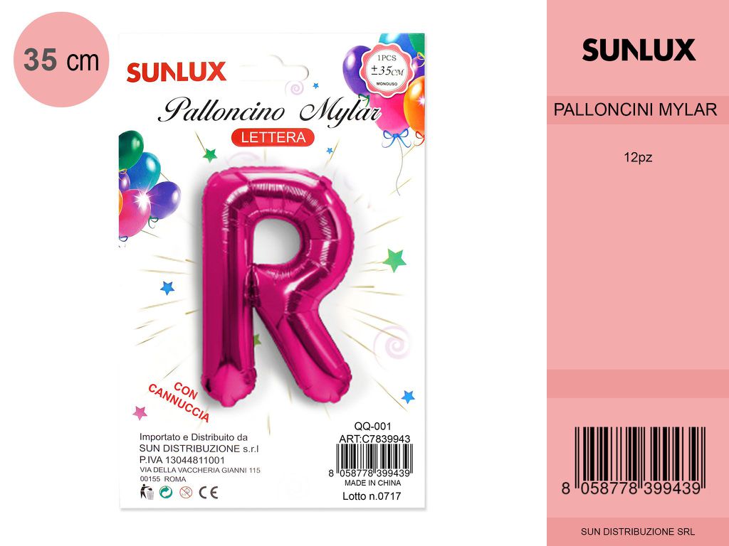 Palloncino Mylar Fucsia Lettera R