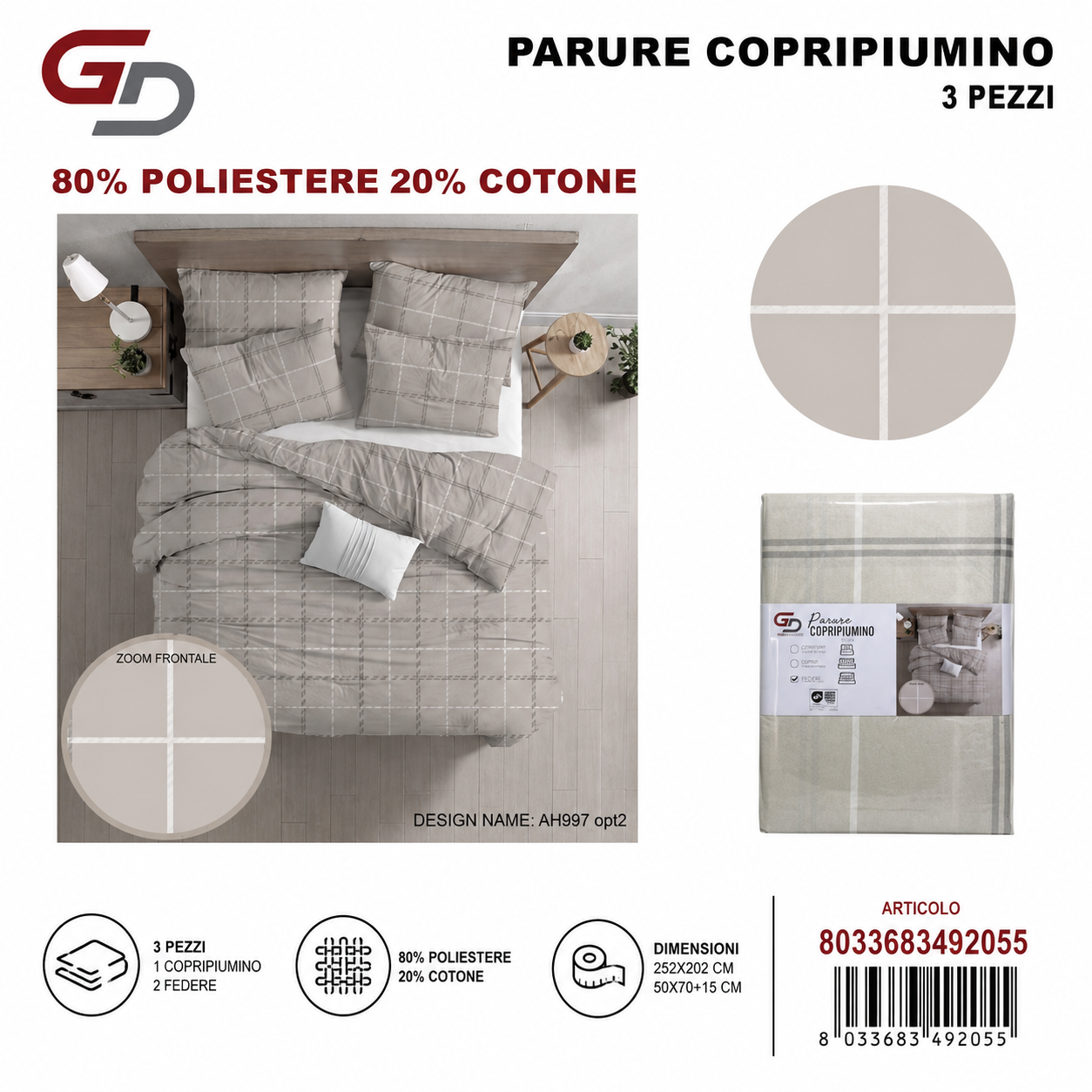 Parure Copripiumino Ah997 Opt2