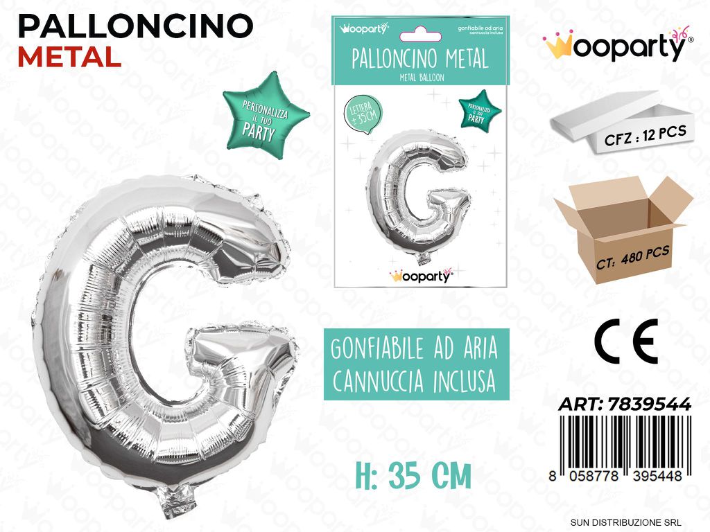 Palloncino Argento Metal 35CM L. G