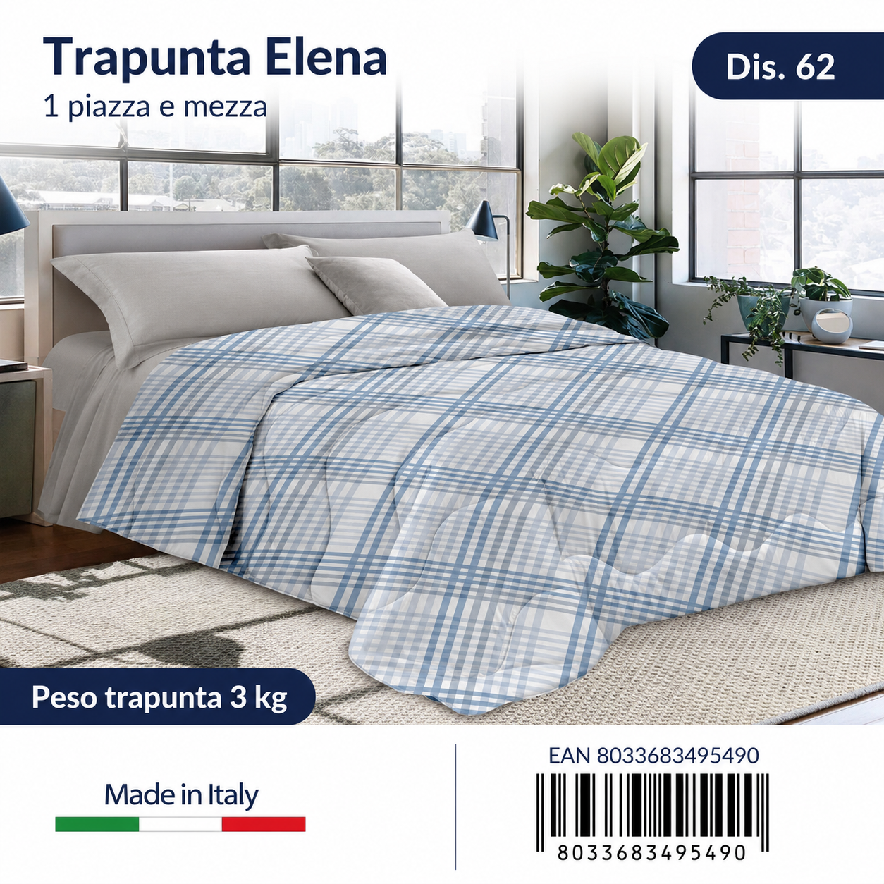 Trapunta Elena Stp 1P1/2 Dis.62 Peso Trapunta 3Kg