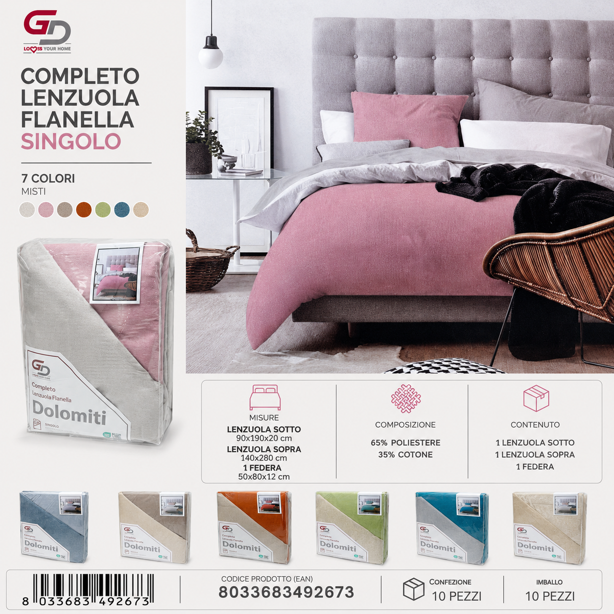 Comp Lenz Flanella Dolomiti Bic Ass.2 1P