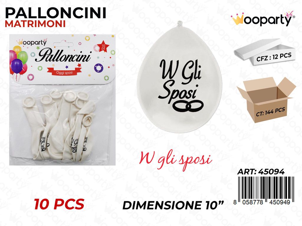 Palloncino W gli Sposi 10PCS 10