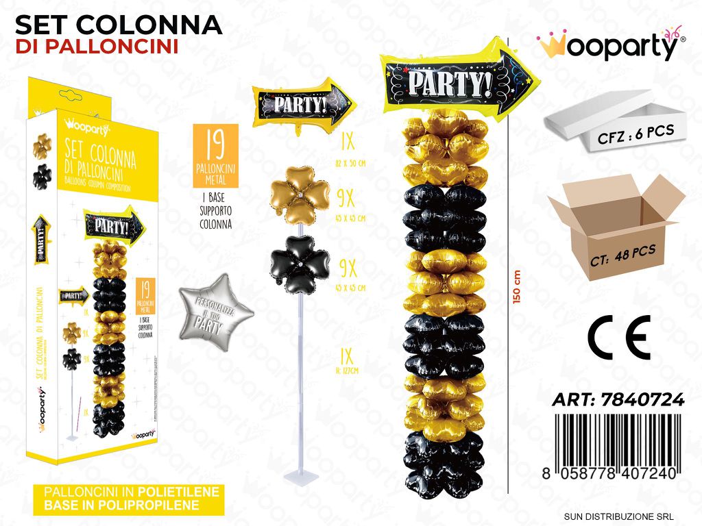 Set Colonna di Palloncini Party 19PCS Ass.