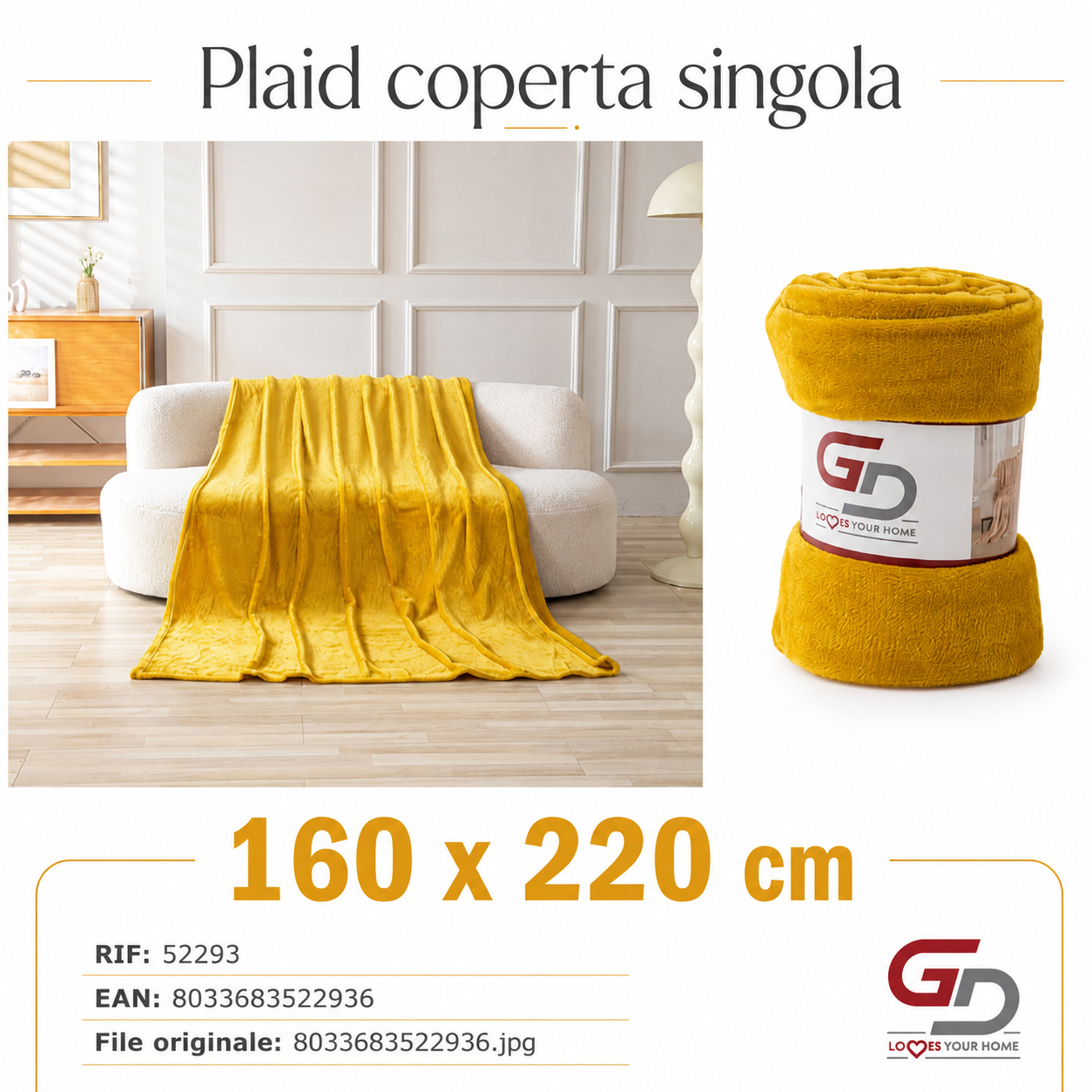 Plaid Coperta Singola 160*220Cm