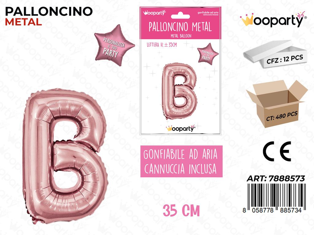 Palloncino Metal Oro Rosa 35CM Let. B