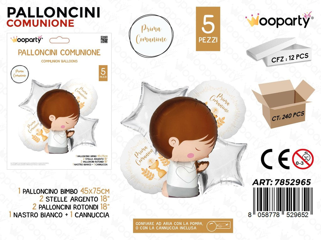 Wooparty Palloncino Prima Comunione 5PCS Ass.