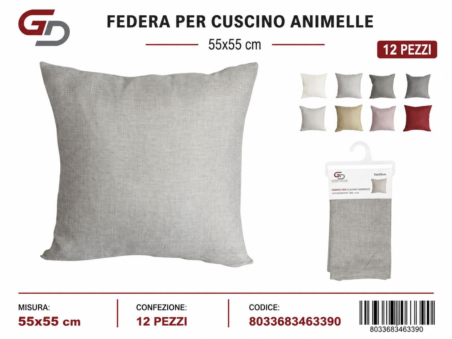 Federa Per Cuscino Animelle Joelle 55*55Cm