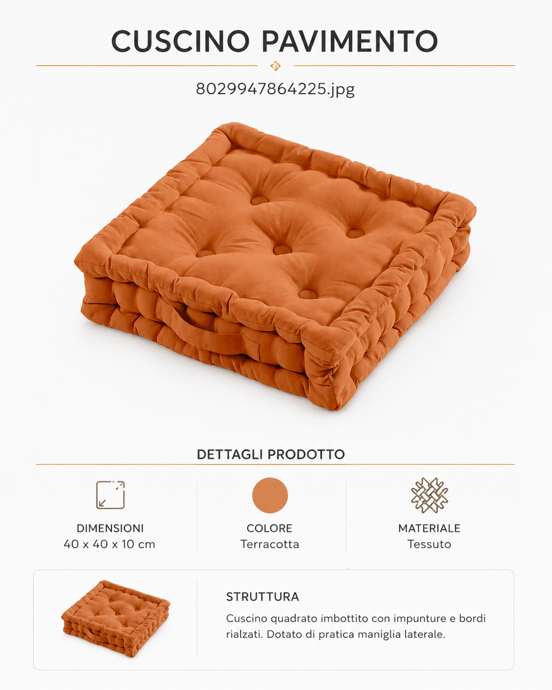 Cusc Mat Scozia 40*40*6 Rust