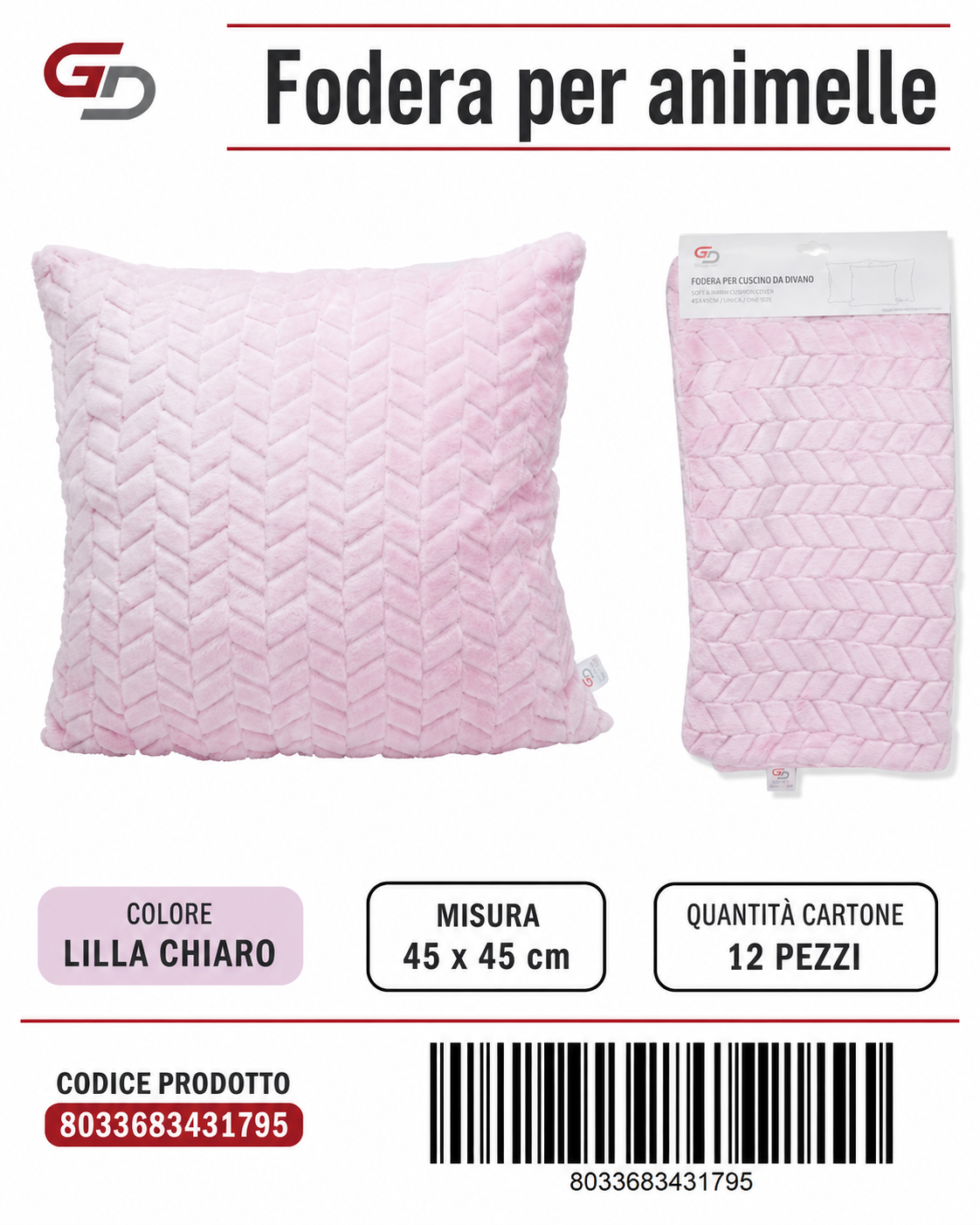Federa Per Cuscino Animelle 45*45Cm
