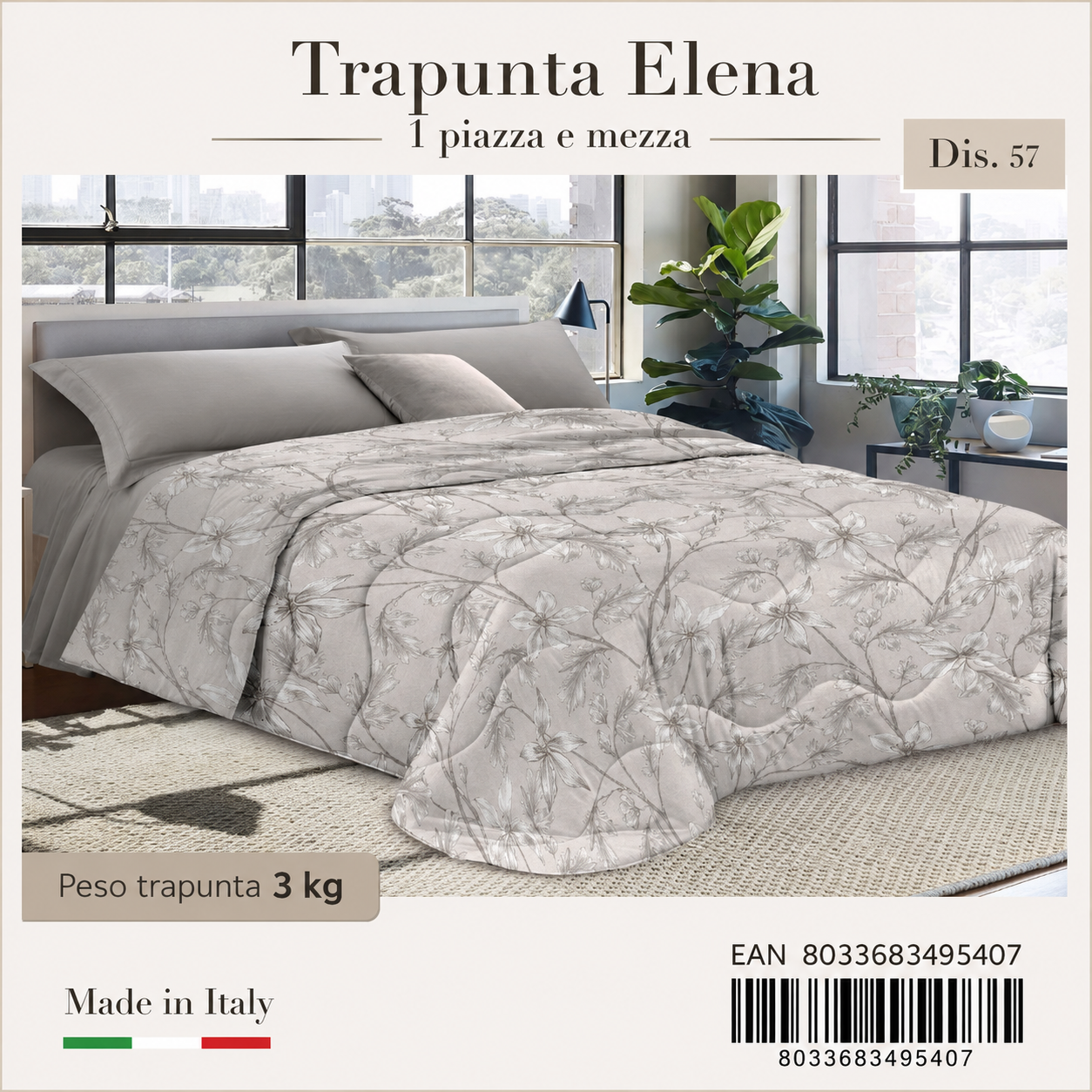 Trapunta Elena Stp 1P1/2 Dis.57 Peso Trapunta 3Kg