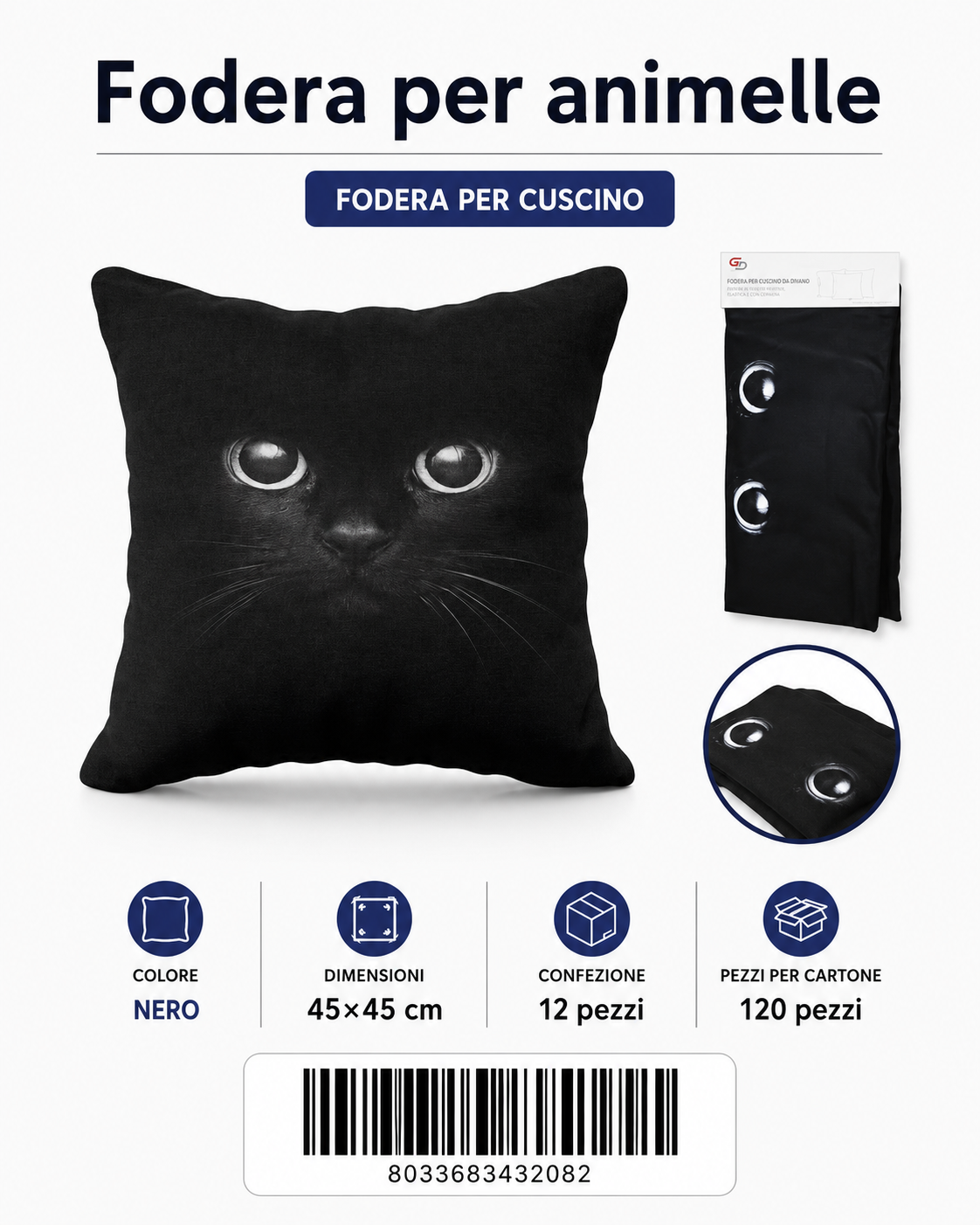 Federa Per Cuscino Animelle 45*45Cm