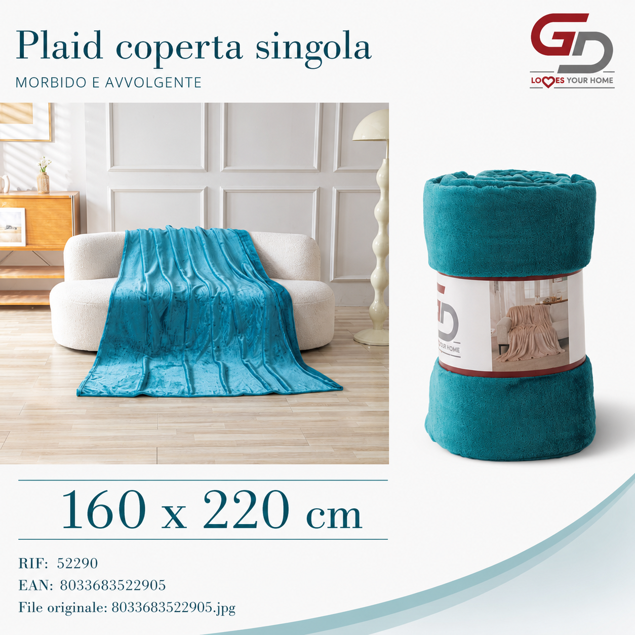 Plaid Coperta Singola 160*220Cm