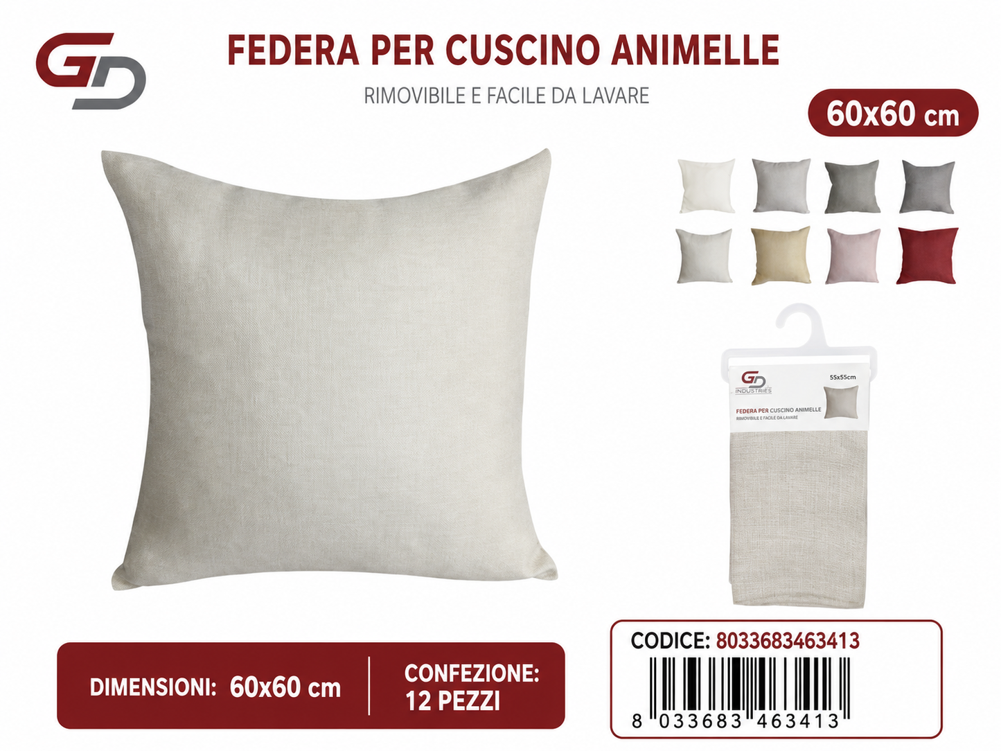 Federa Per Cuscino Animelle Joelle 60*60Cm