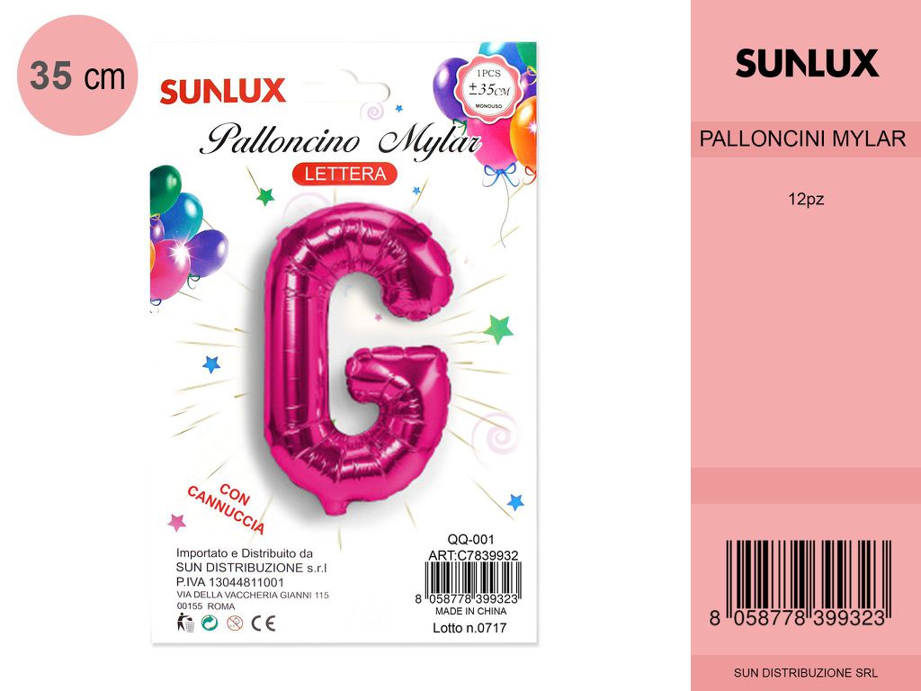 Palloncino Mylar Fucsia Lettera G