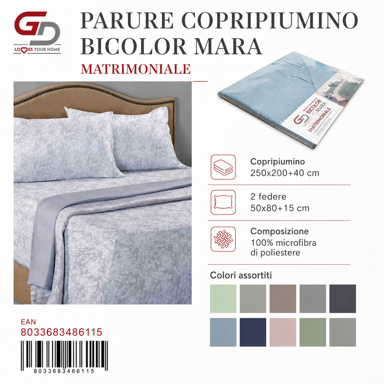 Copripiumino Mara Bicolor 2P