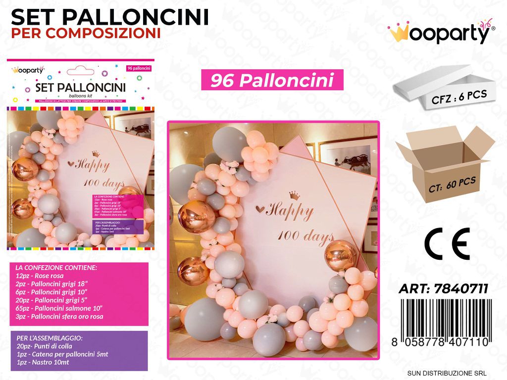 Set Palloncini per Comp. 96PCS Ass.