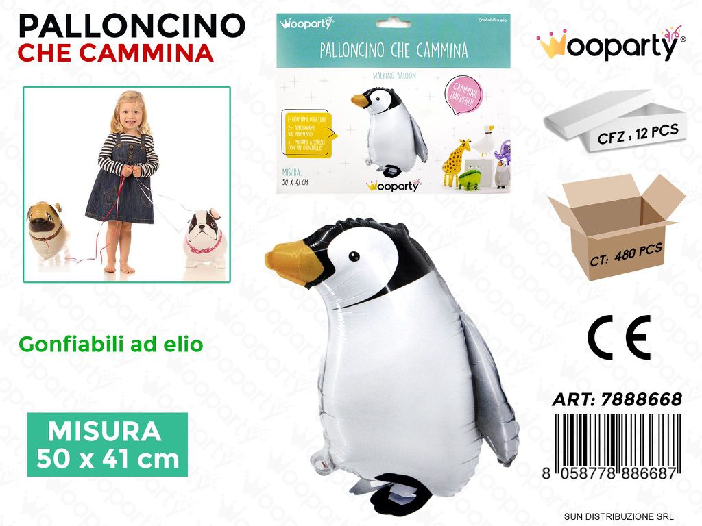 Palloncino Che Cammina Pinguino 50*41CM
