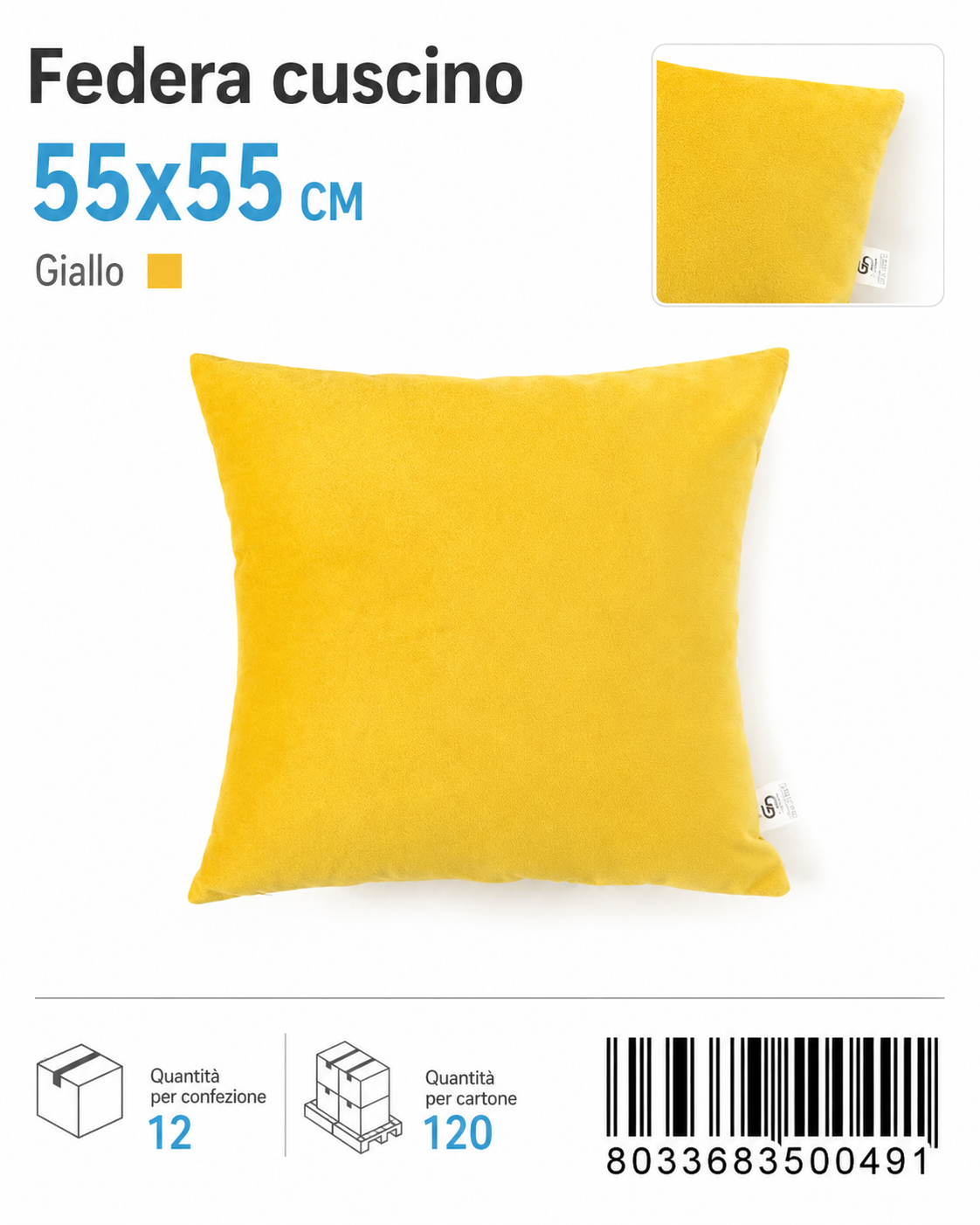 Federa Per Cuscino 55*55Cm