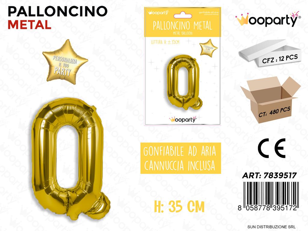Palloncino Oro Metal Let. Q 35CM