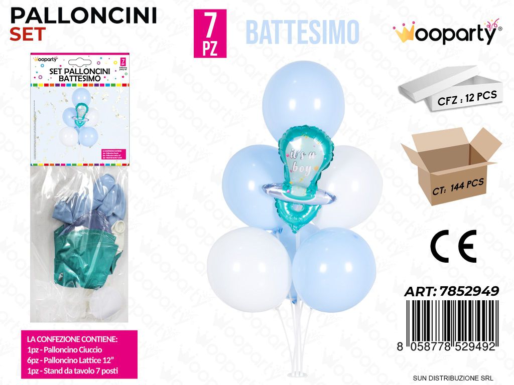 Set Palloncini c/ Stand Its a Boy 7PCS Ass.
