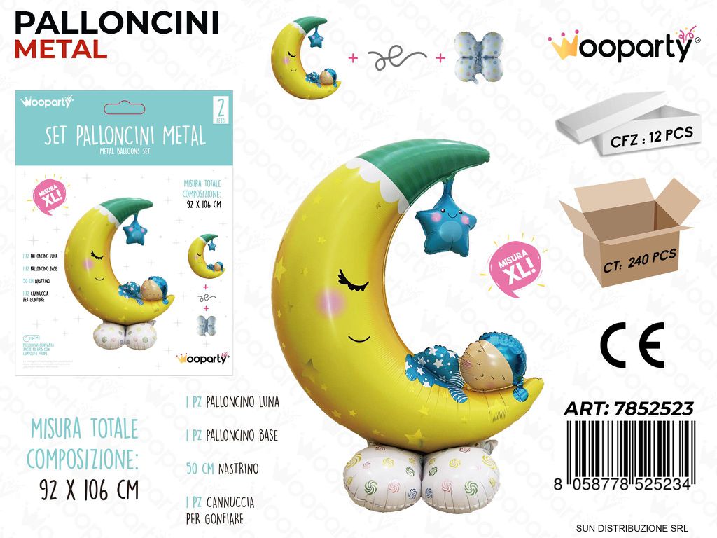 Set Palloncini Luna 2PCS Ass. 92*106CM