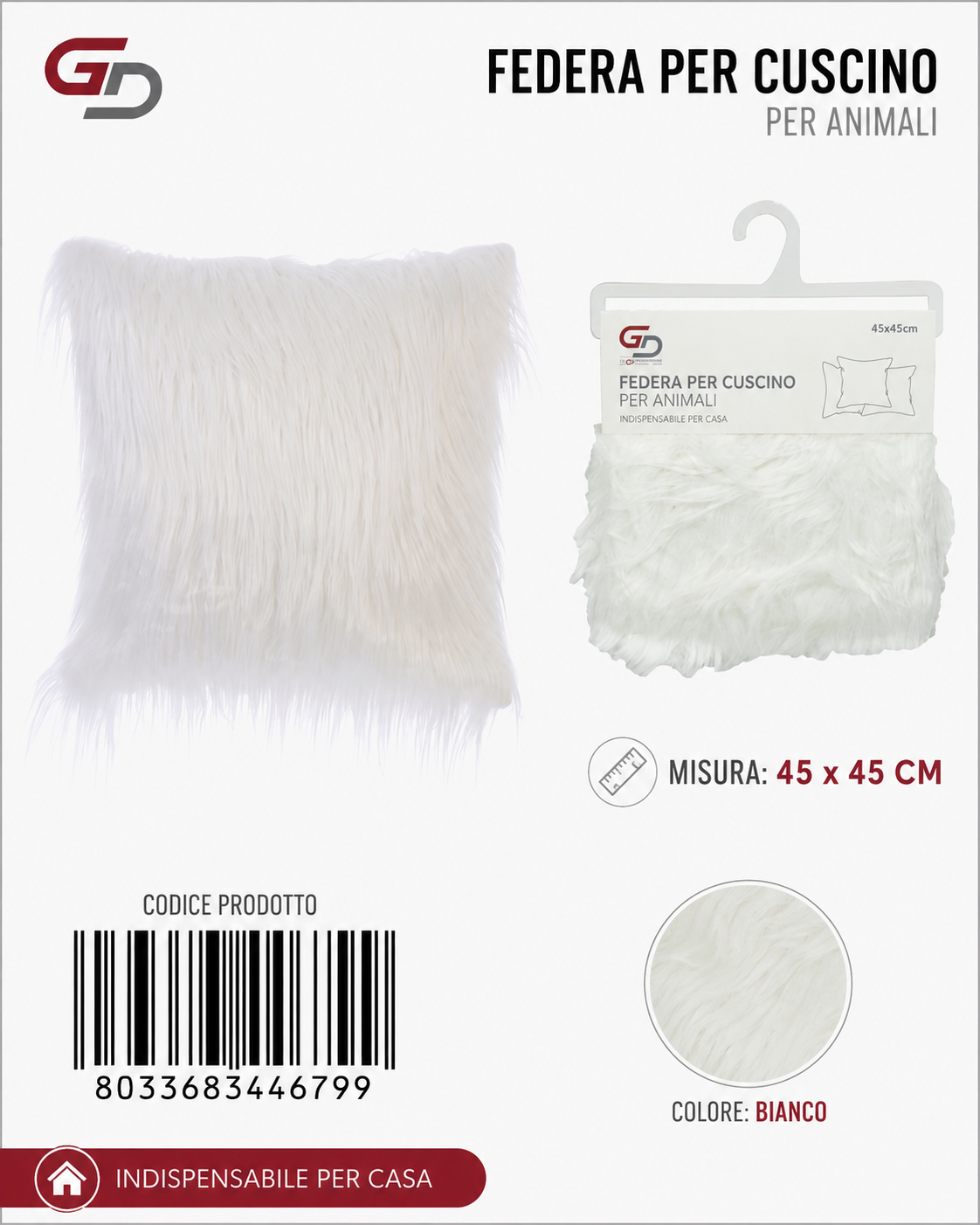 Federa Per Cuscino Animelle 45*45Cm