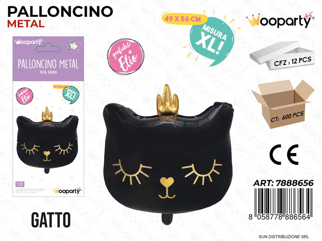 Palloncino Metal Gatto Xl 49*56CM