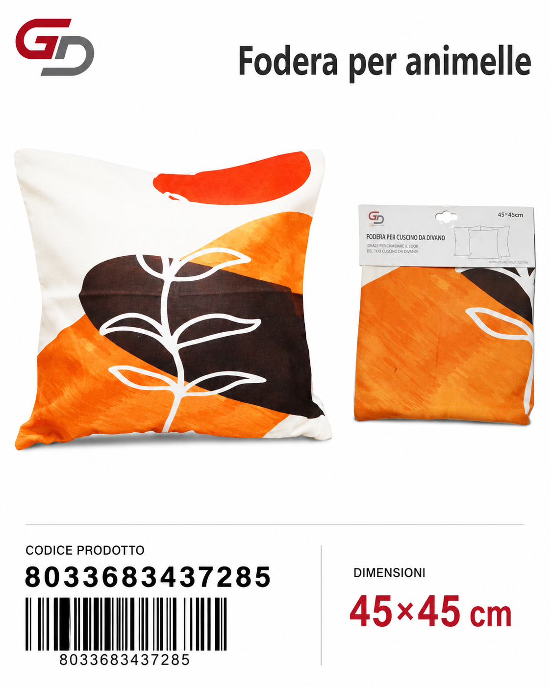 Federa Per Cuscino Animelle 45*45Cm