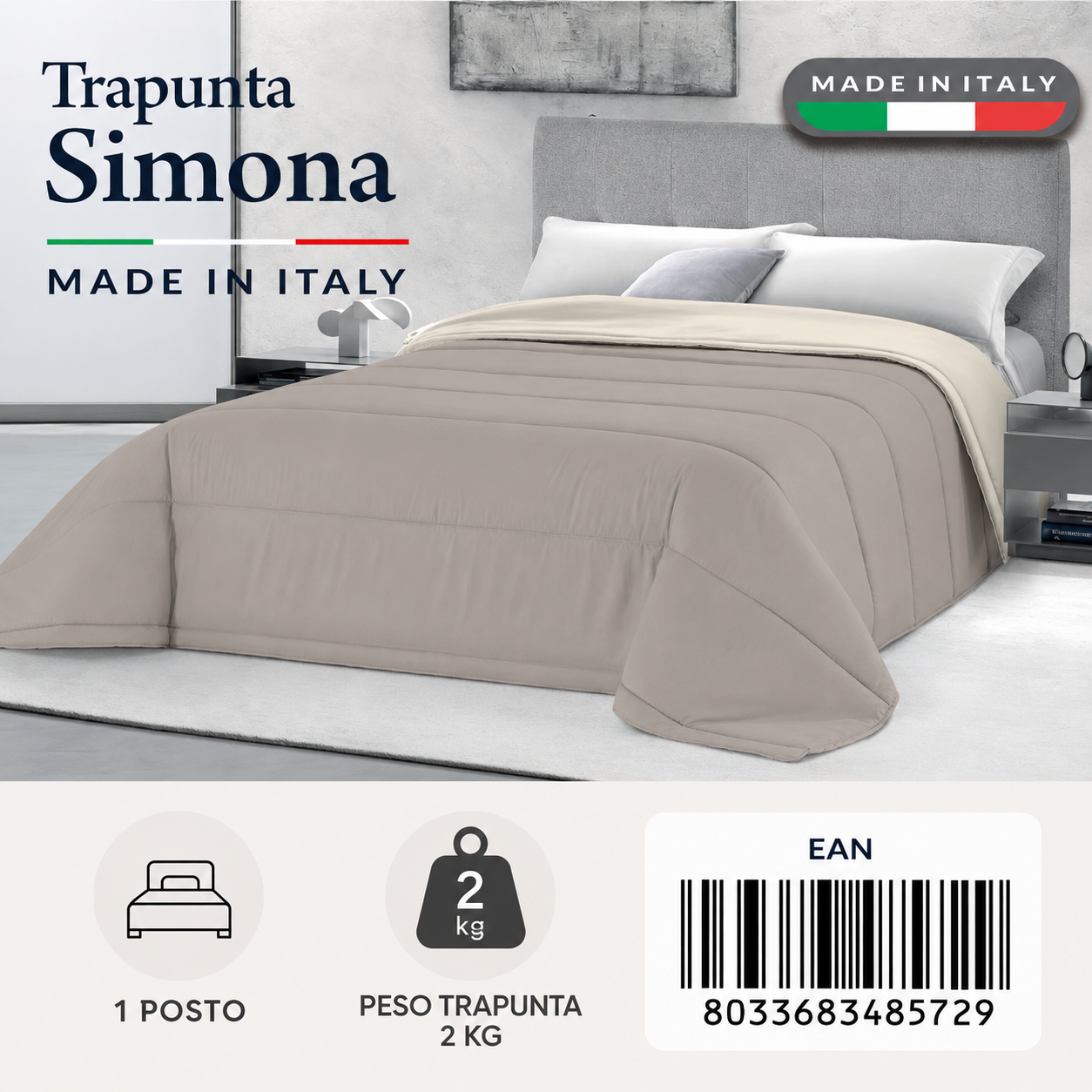Trapunta Simona Bic 1P Peso Trapunta 2Kg