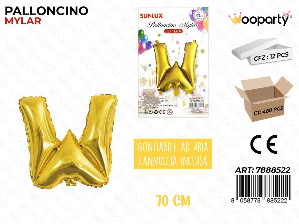 Palloncino Metal Oro Let. W 70CM