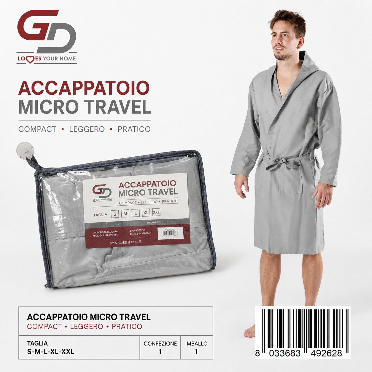 Accap Microf Travel Poch Grig Ch