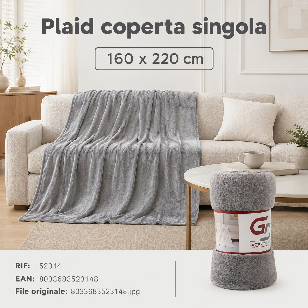 Plaid Coperta Singola 160*220Cm