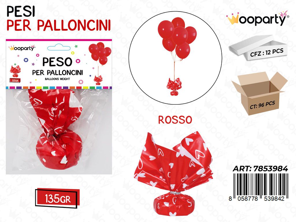Wooparty Peso per Palloncini Rosso 135GR