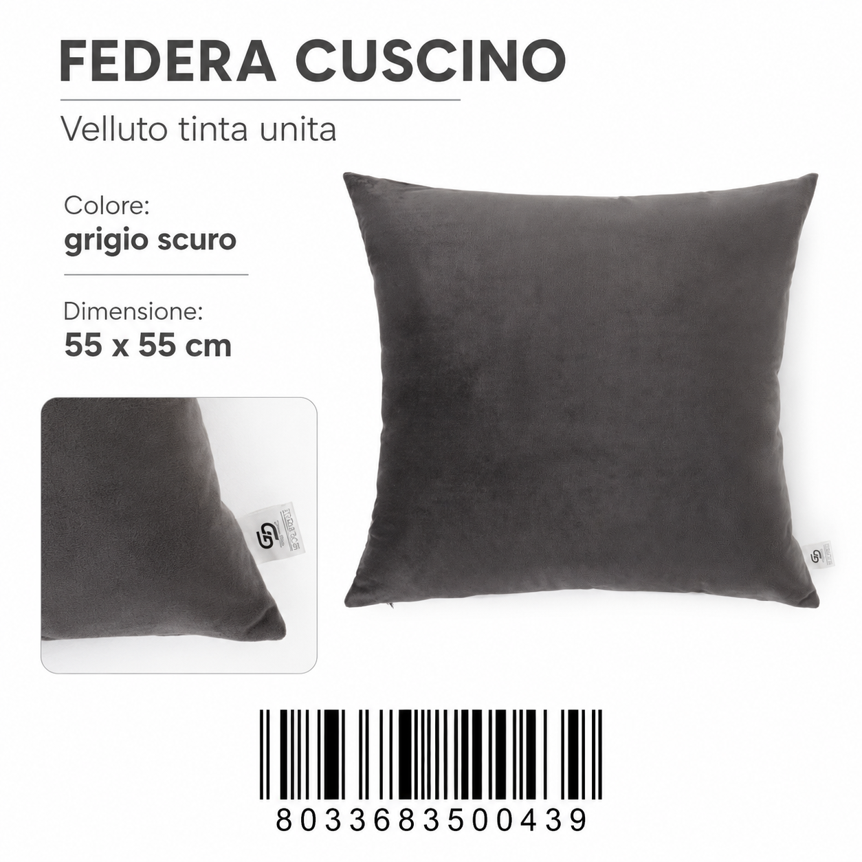 Federa Per Cuscino 55*55Cm