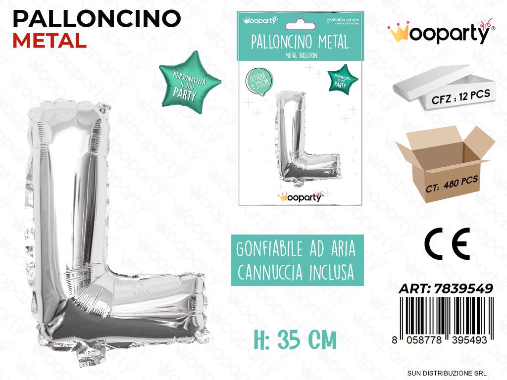 Palloncino Argento Metal 35CM L. L